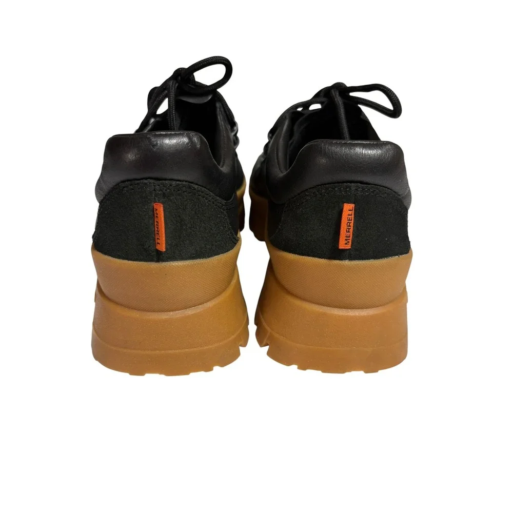 Merrell Black Chunky Bristol Low Vibram Gum Sole Lace Up Hiking Boot Shoe - 9
